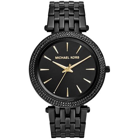 michael kors uhr damen schwarzes lederarmband ziffernblatt pe|Michael Kors Darci Black (38 mm) .